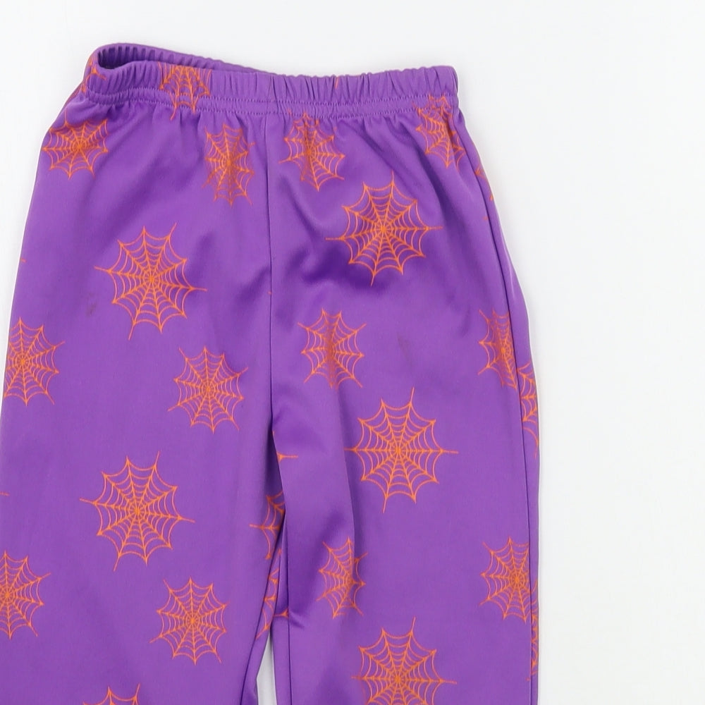 F&F Girls Purple Geometric  Jogger Trousers Size 2-3 Years - spider