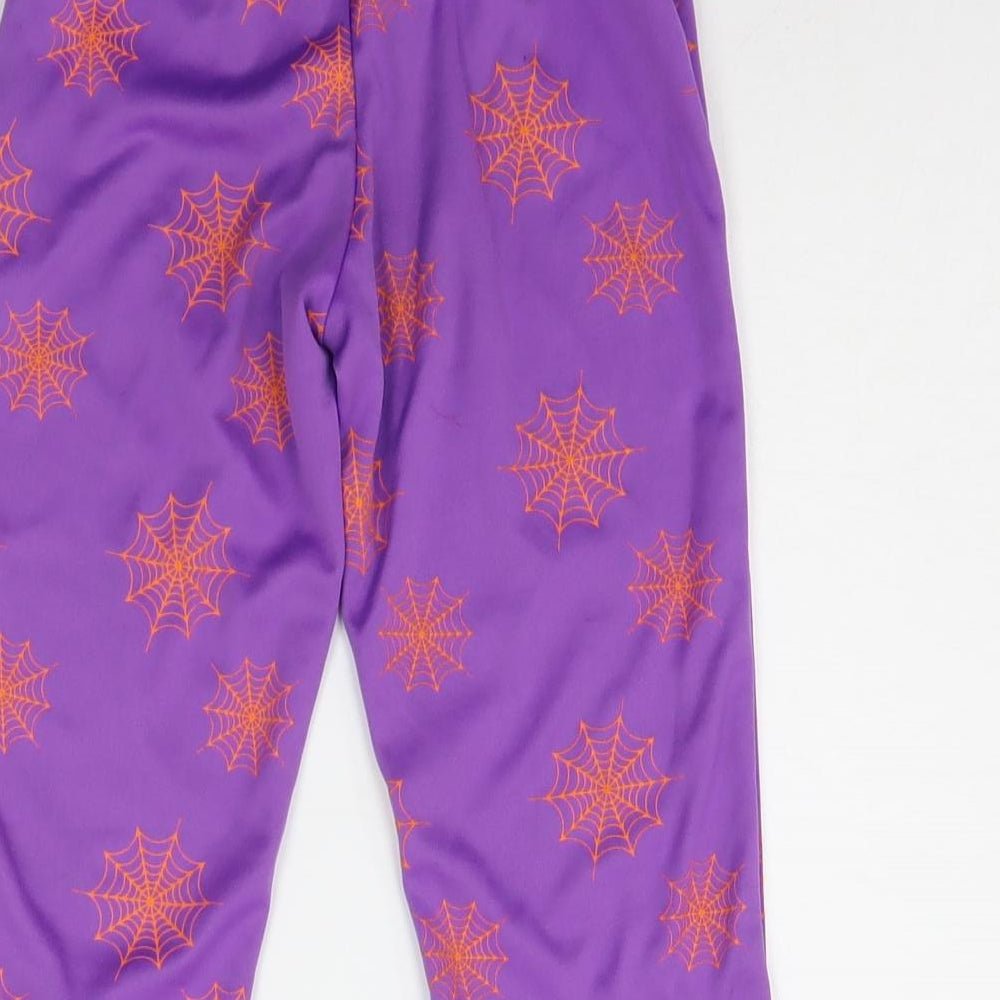 F&F Girls Purple Geometric  Jogger Trousers Size 2-3 Years - spider