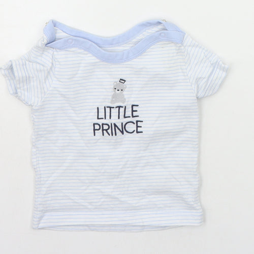 little nutmeg Baby Blue Striped  Basic T-Shirt Size 6-9 Months  - Little Prince