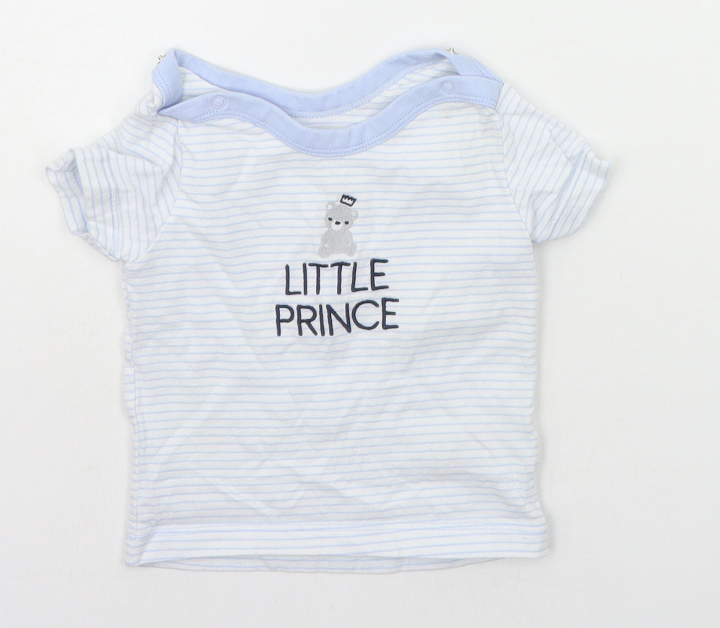 little nutmeg Baby Blue Striped  Basic T-Shirt Size 6-9 Months  - Little Prince