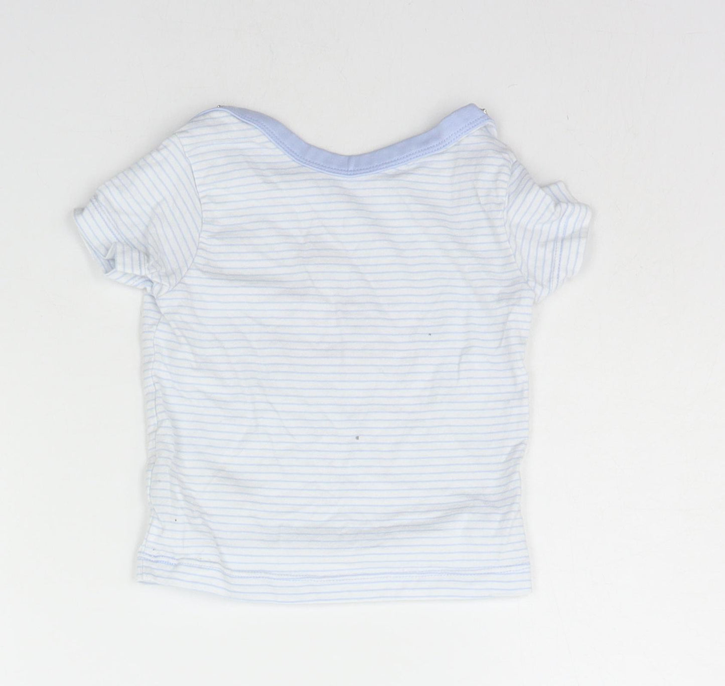 little nutmeg Baby Blue Striped  Basic T-Shirt Size 6-9 Months  - Little Prince