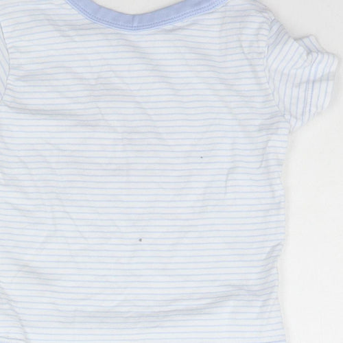 little nutmeg Baby Blue Striped  Basic T-Shirt Size 6-9 Months  - Little Prince