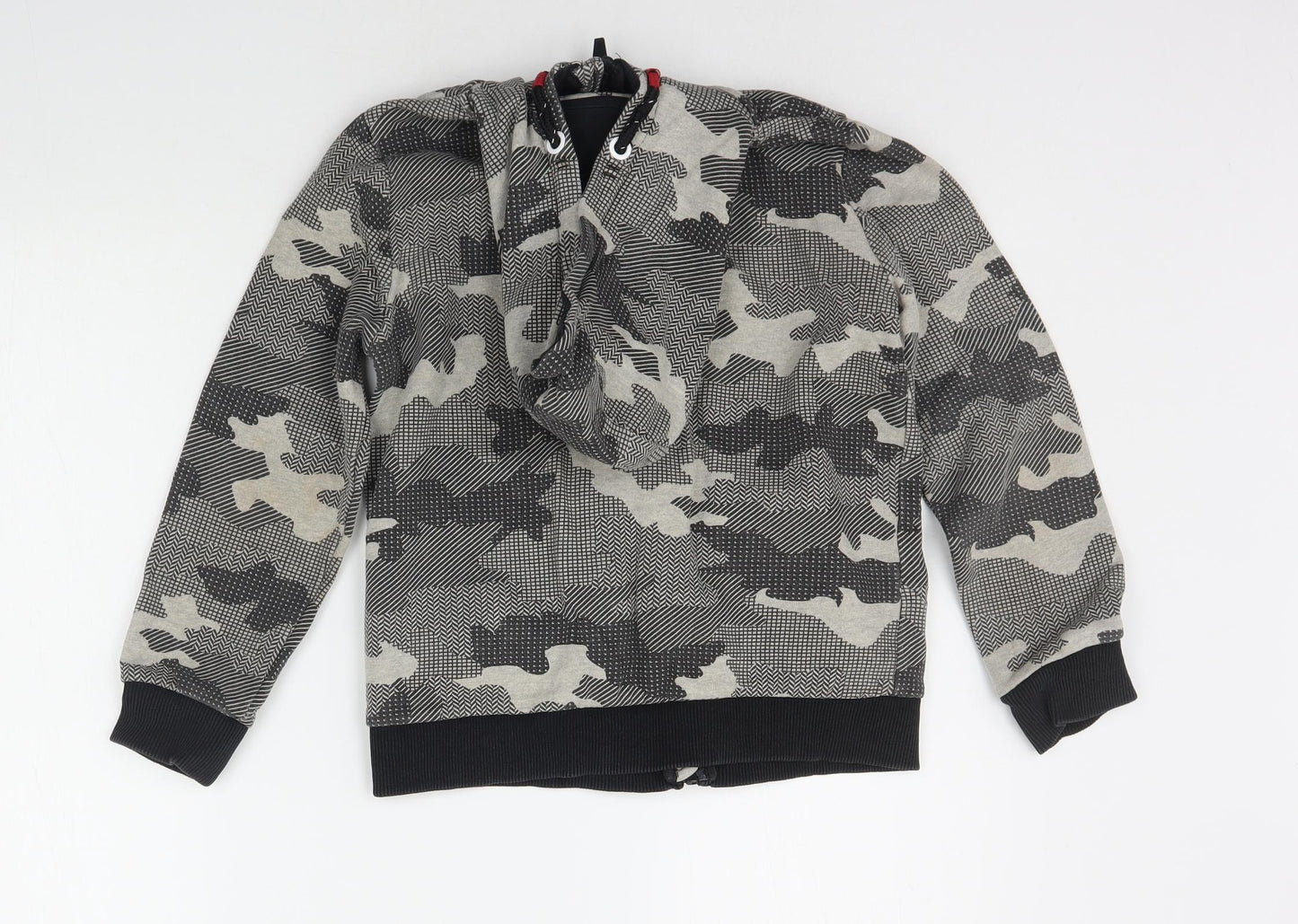 Nutmeg Boys Grey Geometric  Full Zip Hoodie Size 8-9 Years