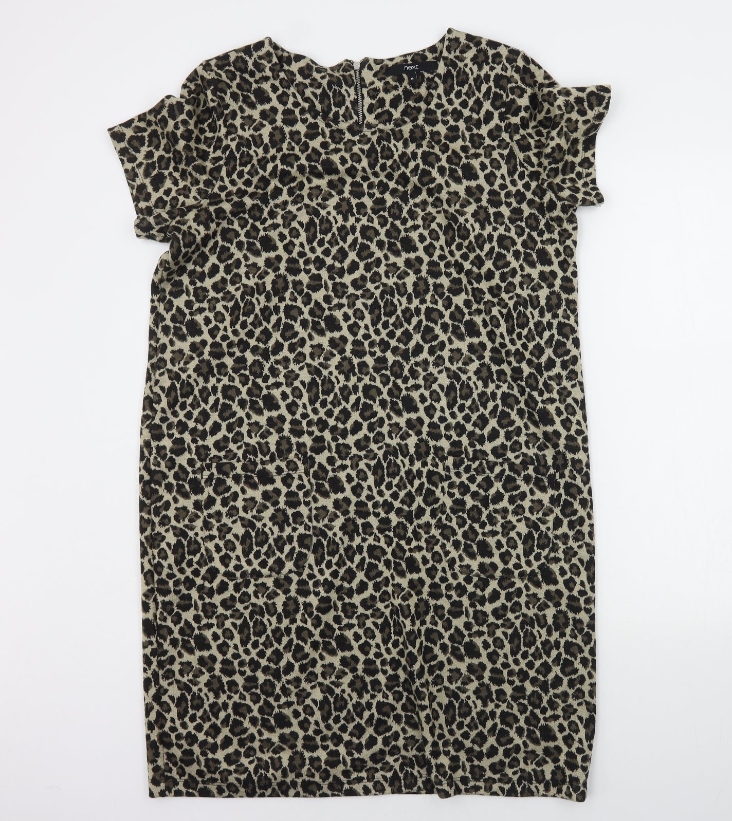 NEXT Womens Beige Animal Print  Jumper Dress  Size 16