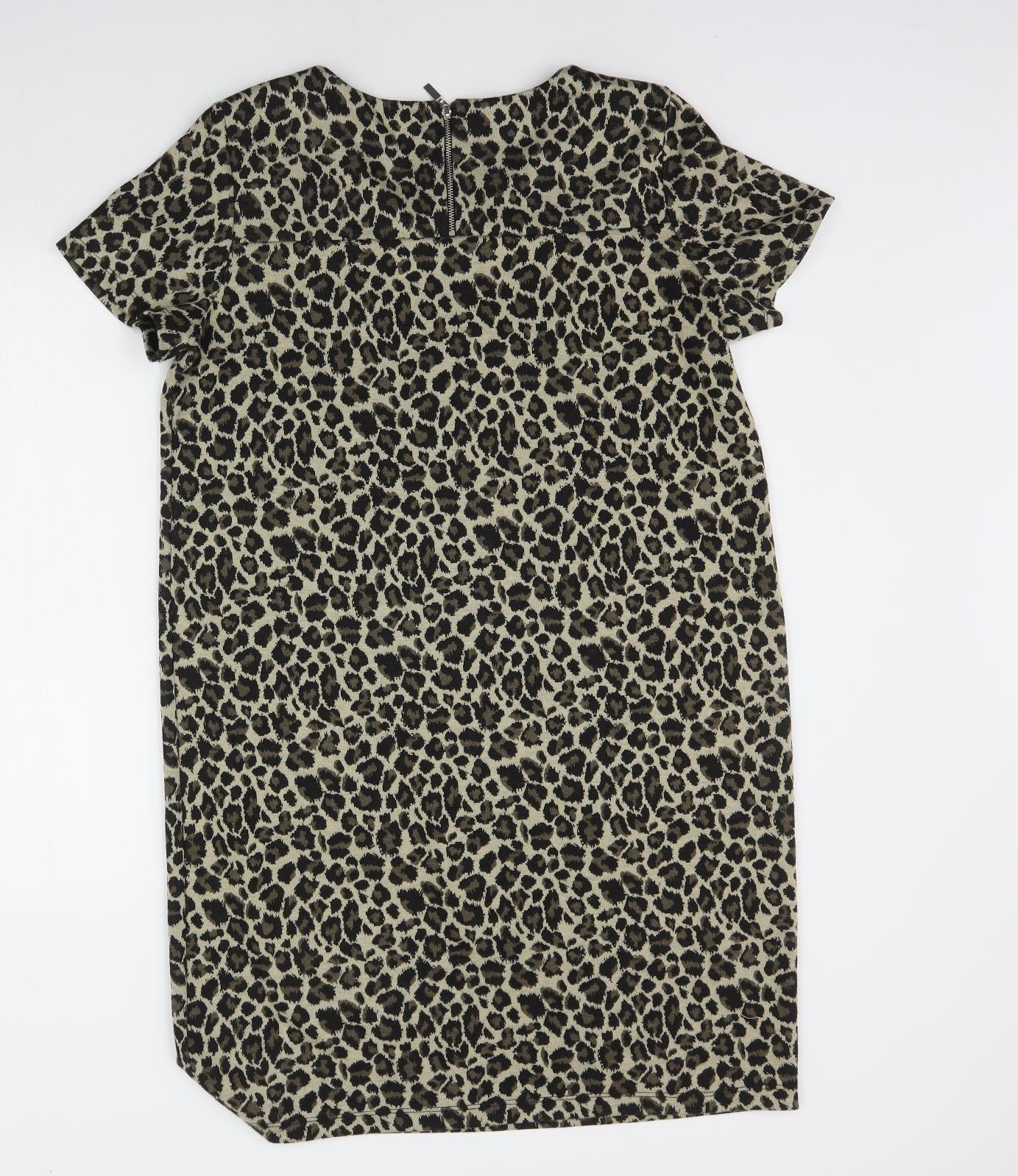 NEXT Womens Beige Animal Print  Jumper Dress  Size 16