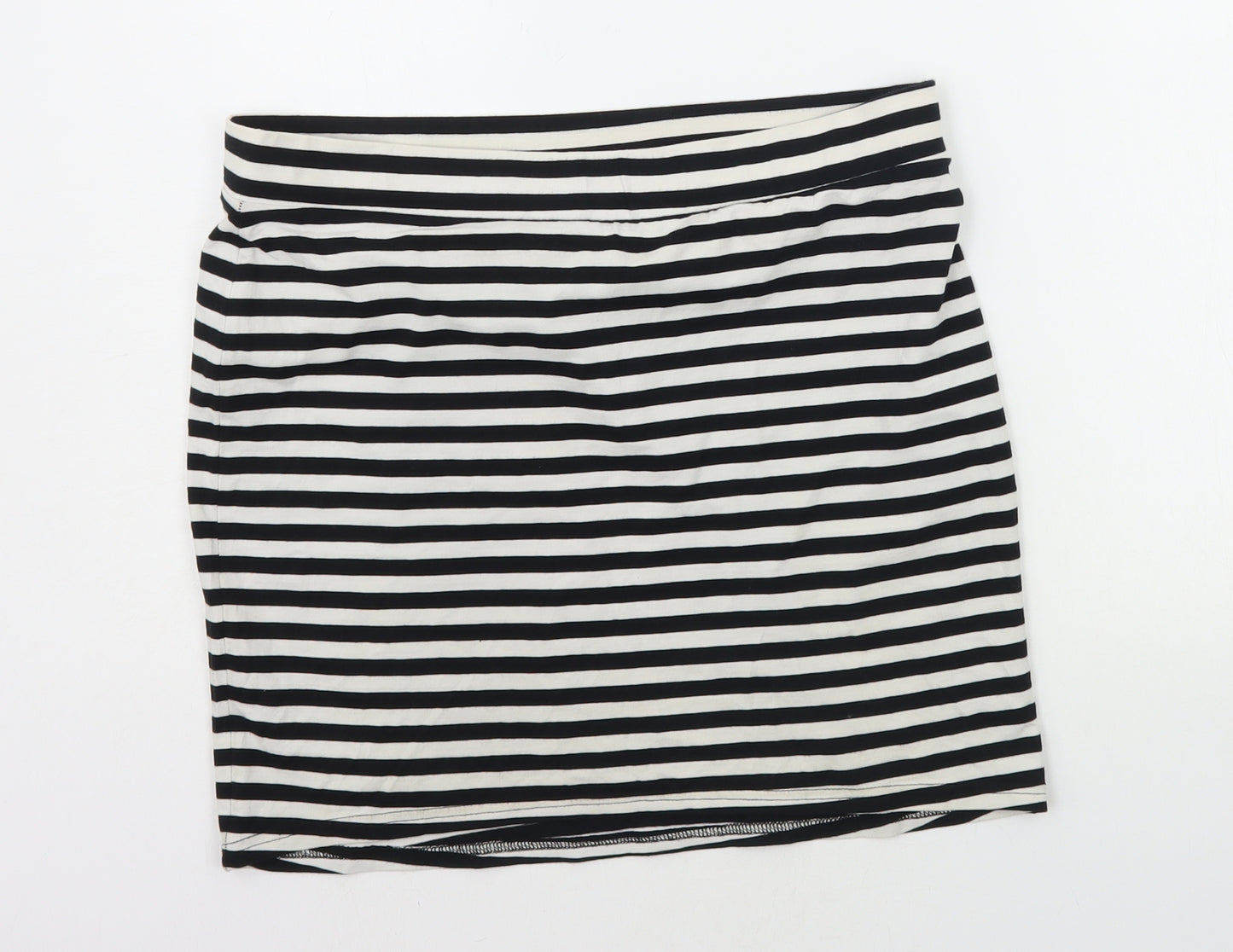 Divided Womens Black Striped  A-Line Skirt Size M