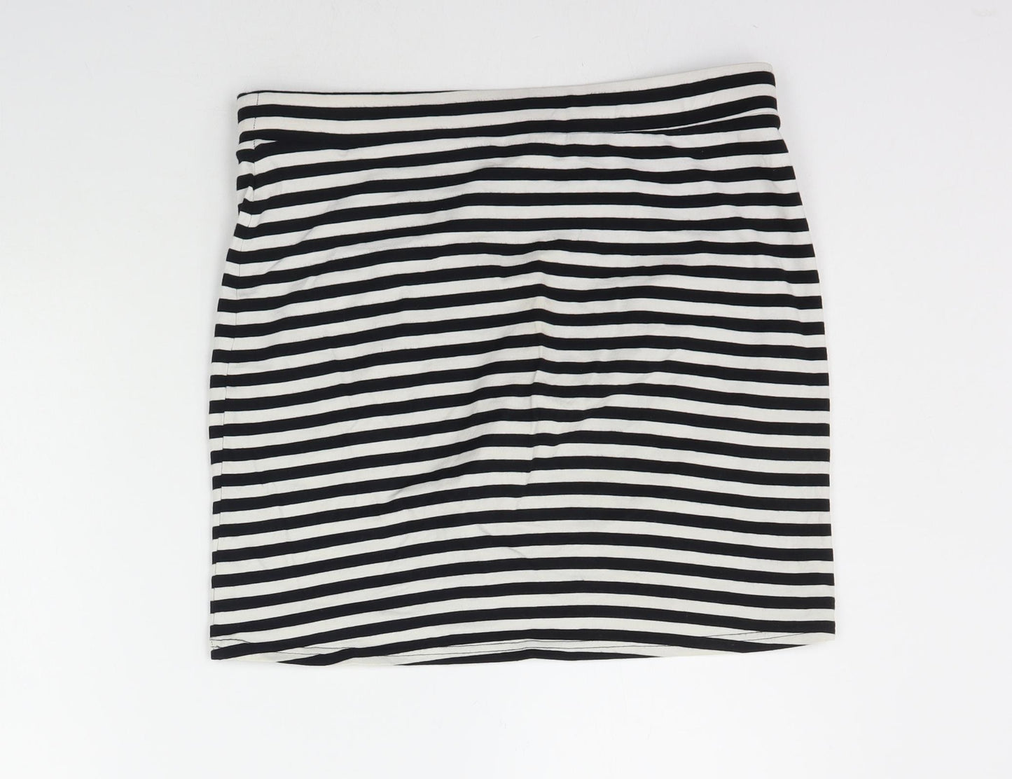 Divided Womens Black Striped  A-Line Skirt Size M