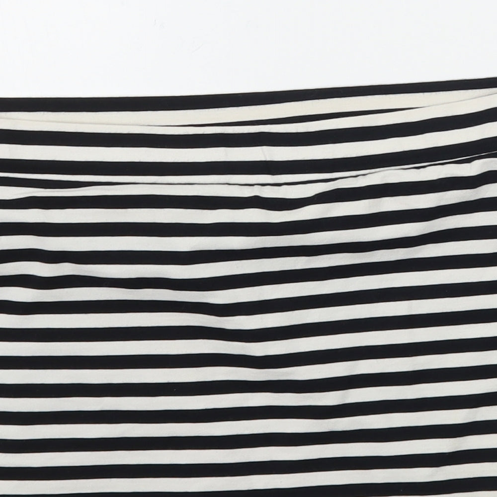 Divided Womens Black Striped  A-Line Skirt Size M