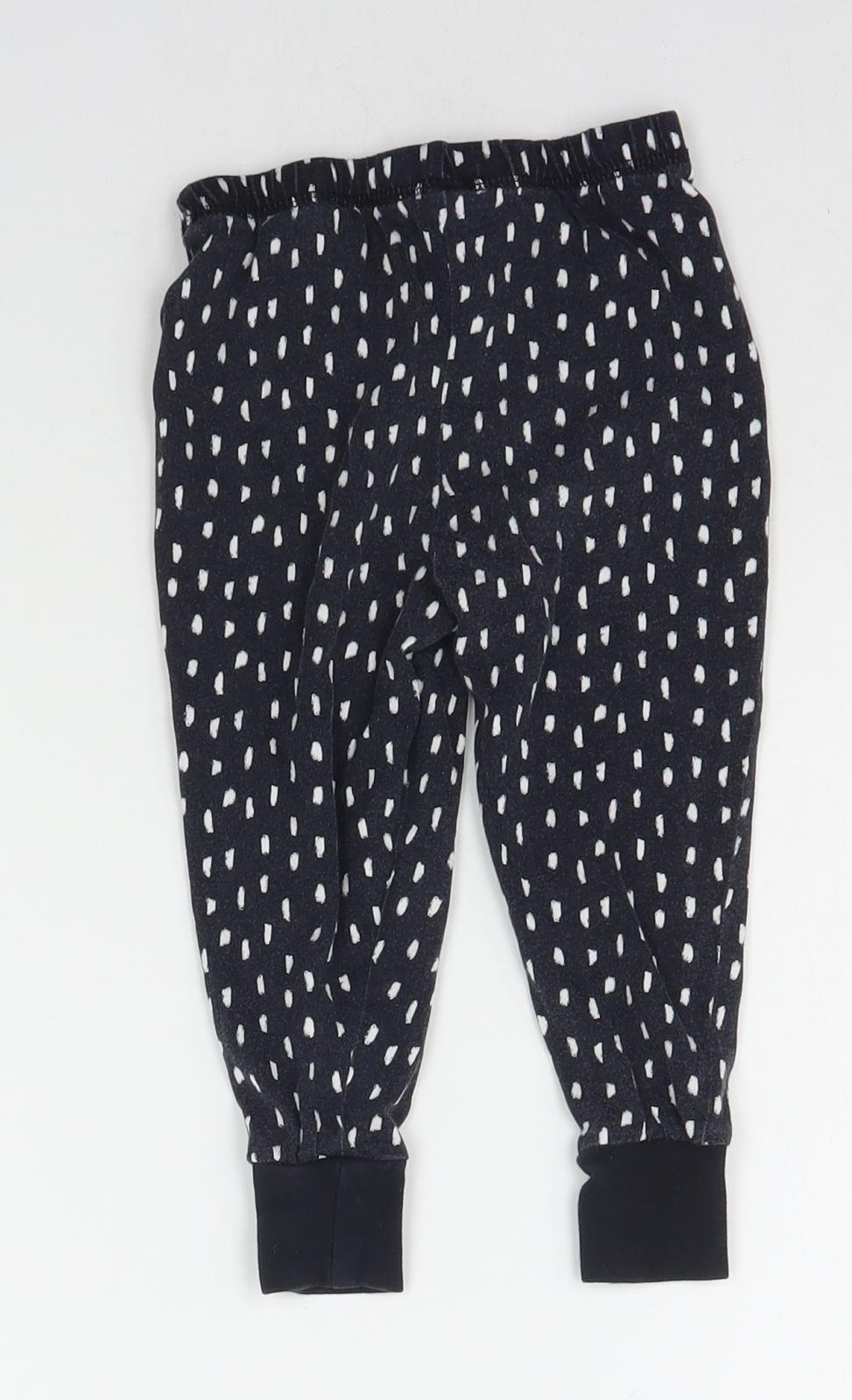 George Boys Black Polka Dot  Jogger Trousers Size 2-3 Years