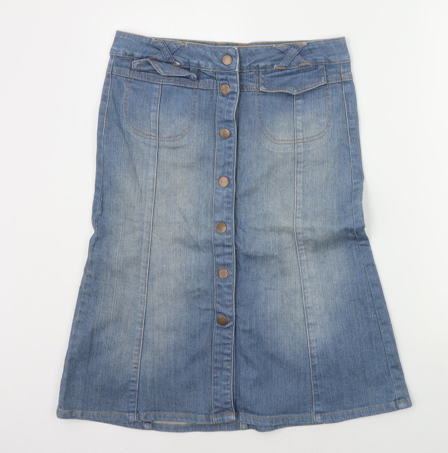 Topshop Womens Blue   A-Line Skirt Size 10