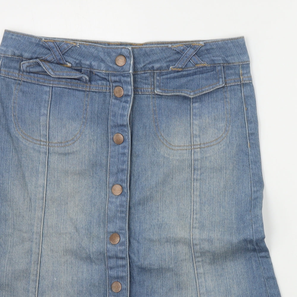 Topshop Womens Blue   A-Line Skirt Size 10