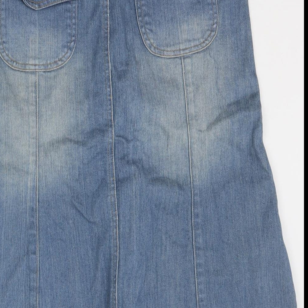 Topshop Womens Blue   A-Line Skirt Size 10