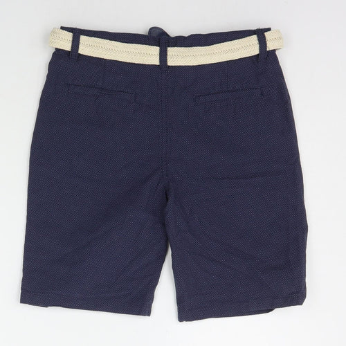 Primark Boys Blue Polka Dot  Chino Shorts Size 11-12 Years - BELTED