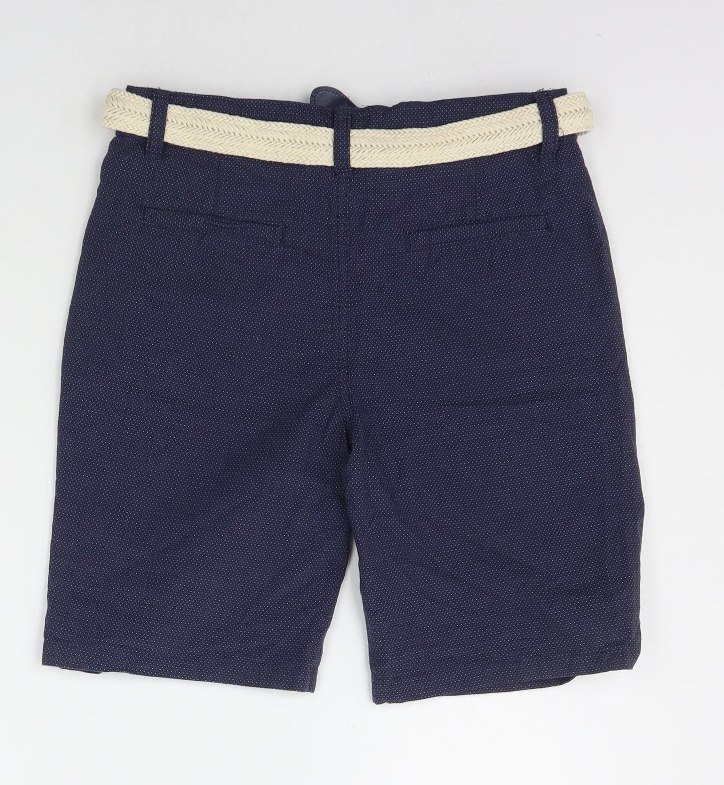 Primark Boys Blue Polka Dot  Chino Shorts Size 11-12 Years - BELTED
