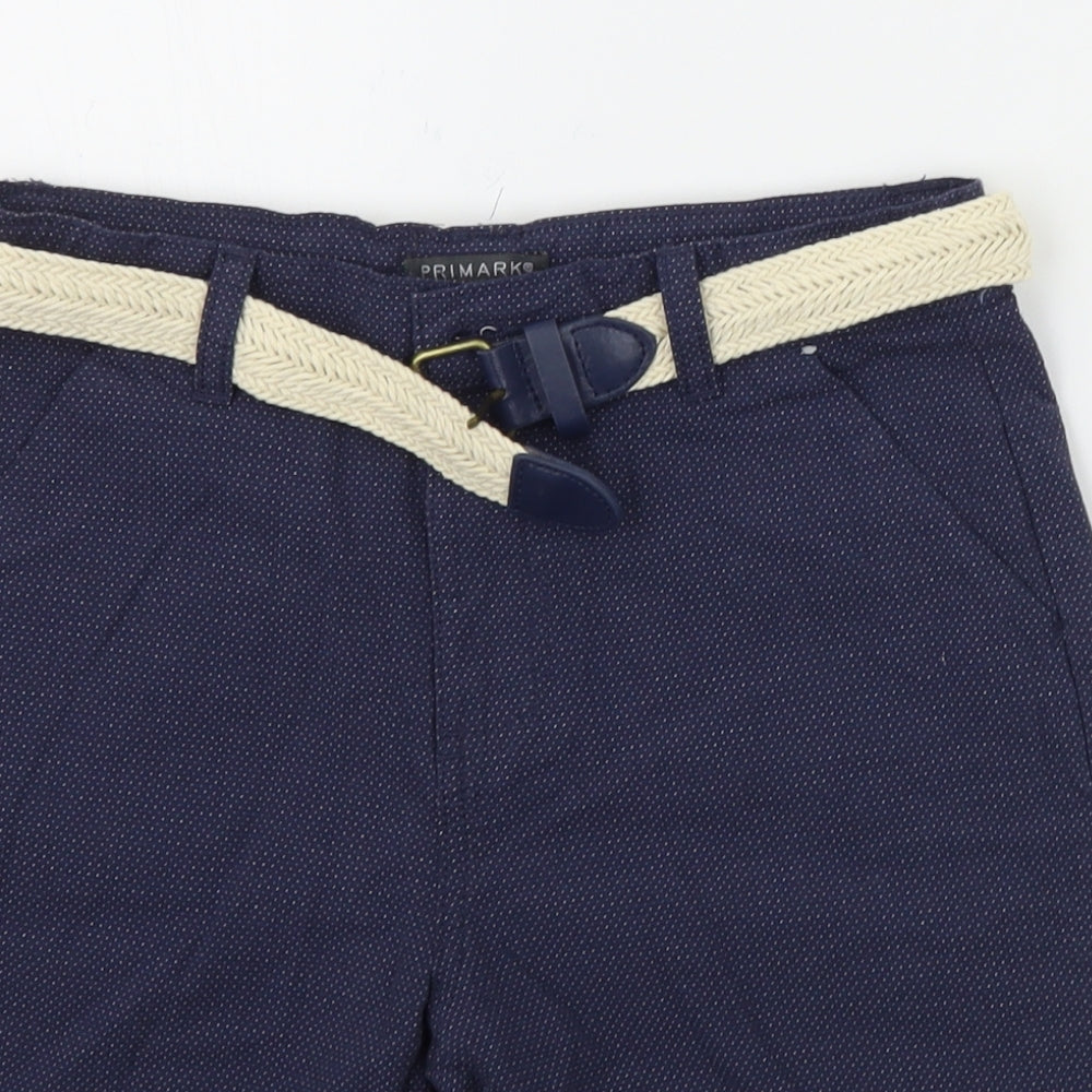 Primark Boys Blue Polka Dot  Chino Shorts Size 11-12 Years - BELTED