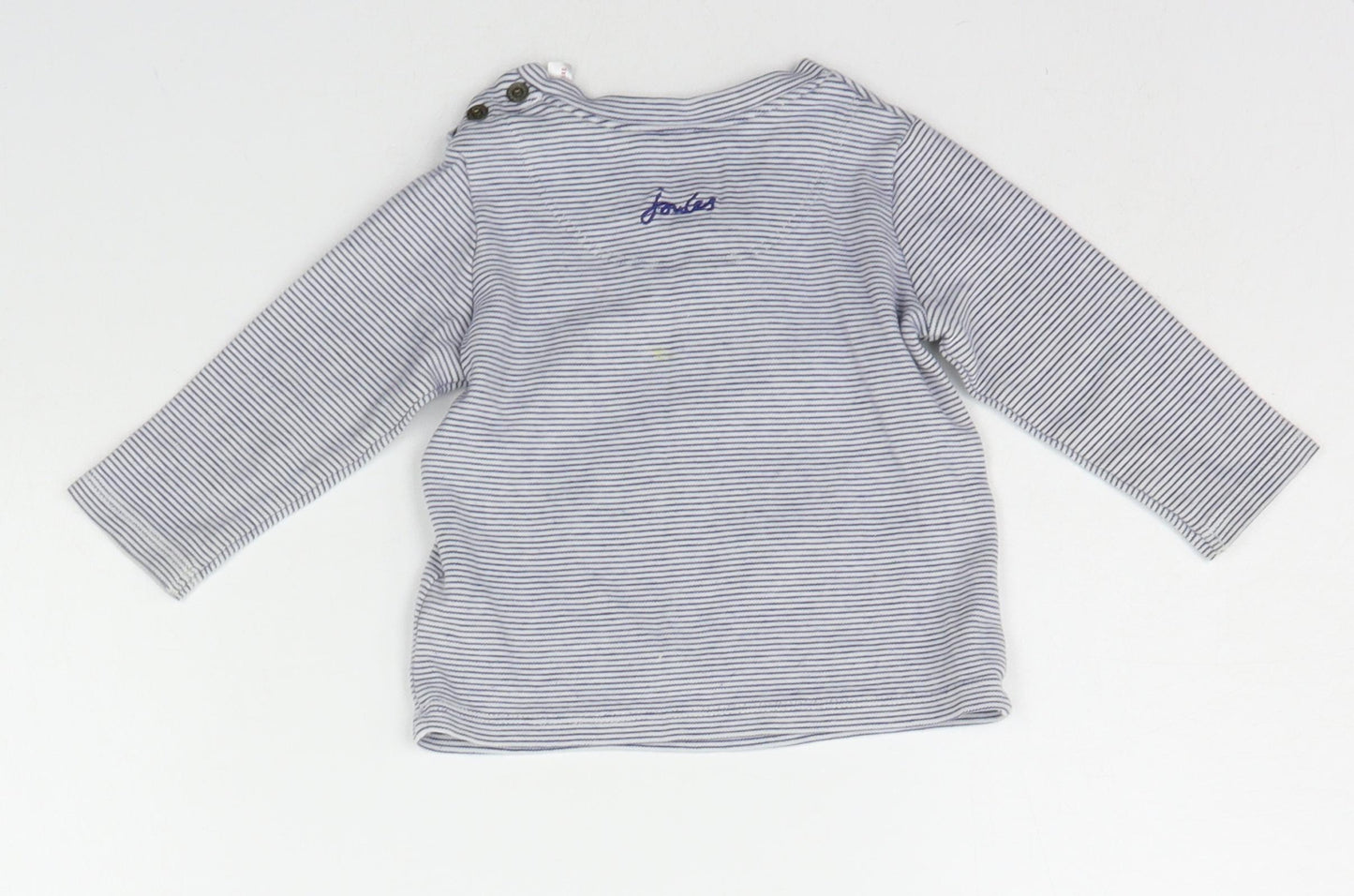 Joules Baby White Striped  Basic T-Shirt Size 3-6 Months  - FOX