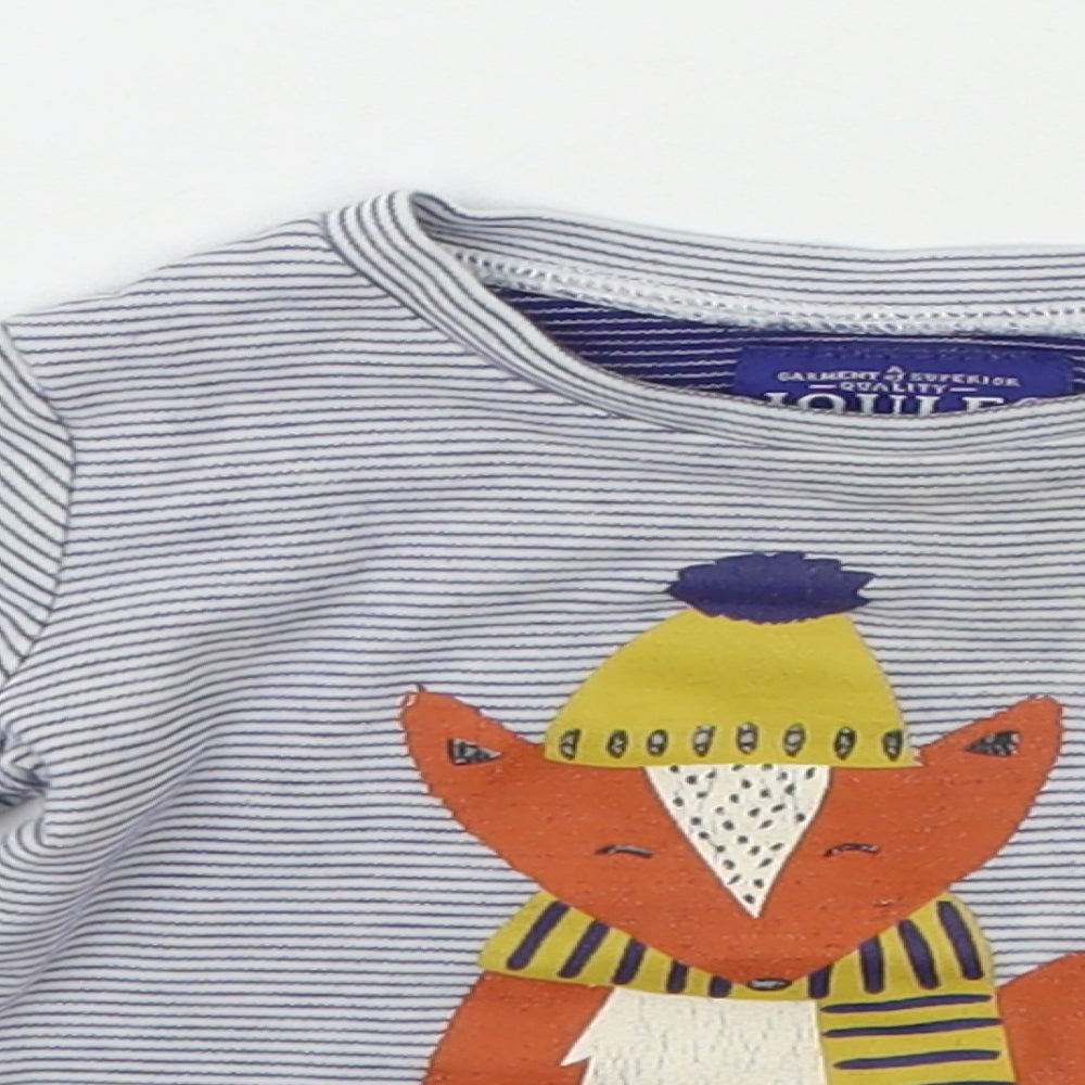 Joules Baby White Striped  Basic T-Shirt Size 3-6 Months  - FOX
