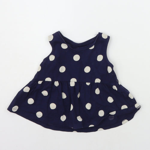 F&F Baby Blue Polka Dot  T-Shirt Dress  Size 18-24 Months