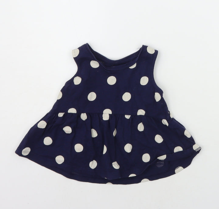F&F Baby Blue Polka Dot  T-Shirt Dress  Size 18-24 Months