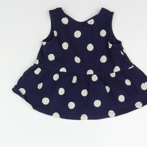 F&F Baby Blue Polka Dot  T-Shirt Dress  Size 18-24 Months