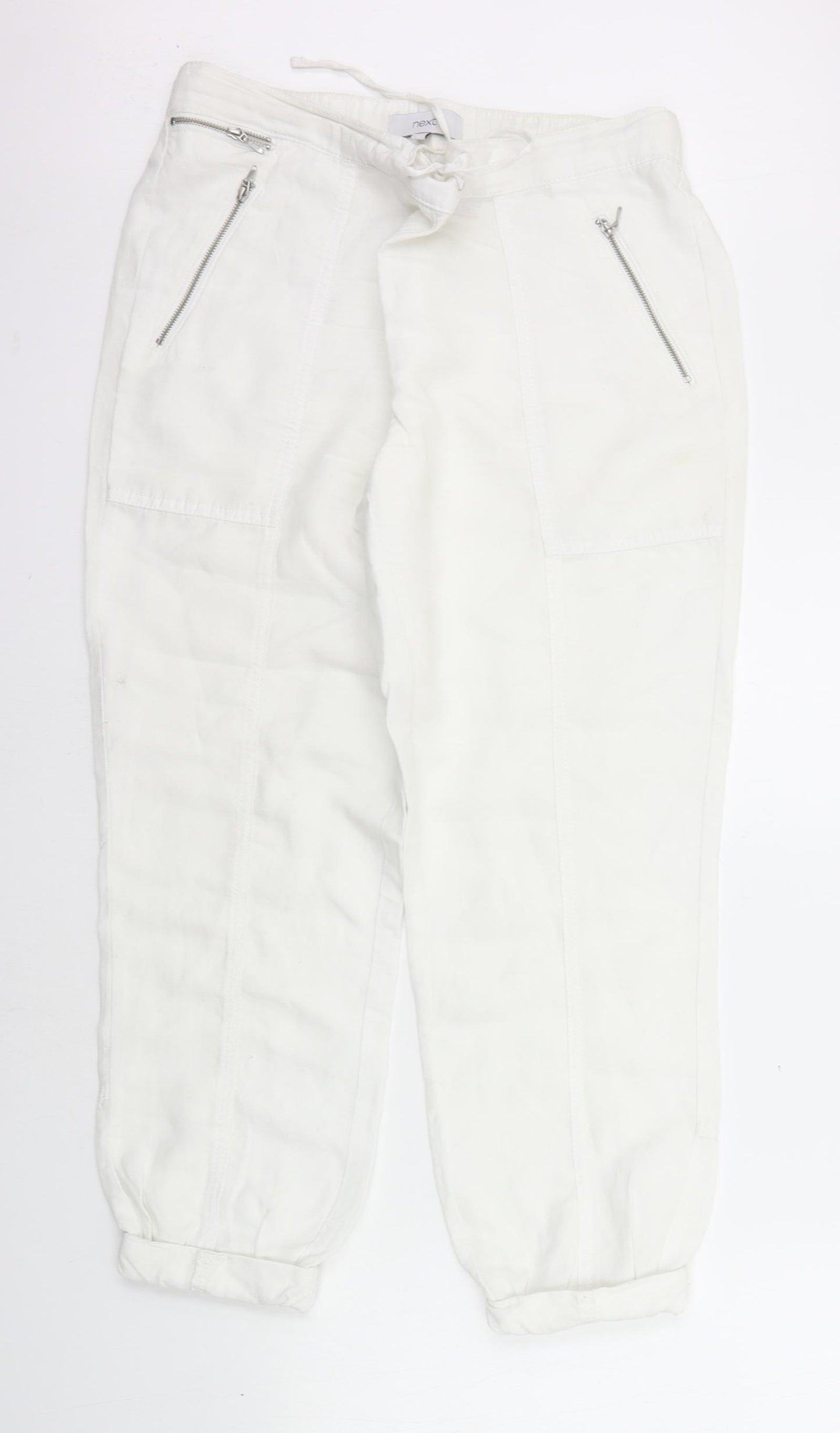 NEXT Womens White   Trousers  Size 12 L23 in