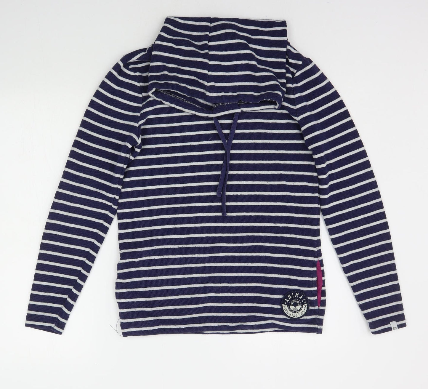 Animal Womens Blue Striped  Pullover Jumper Size 8