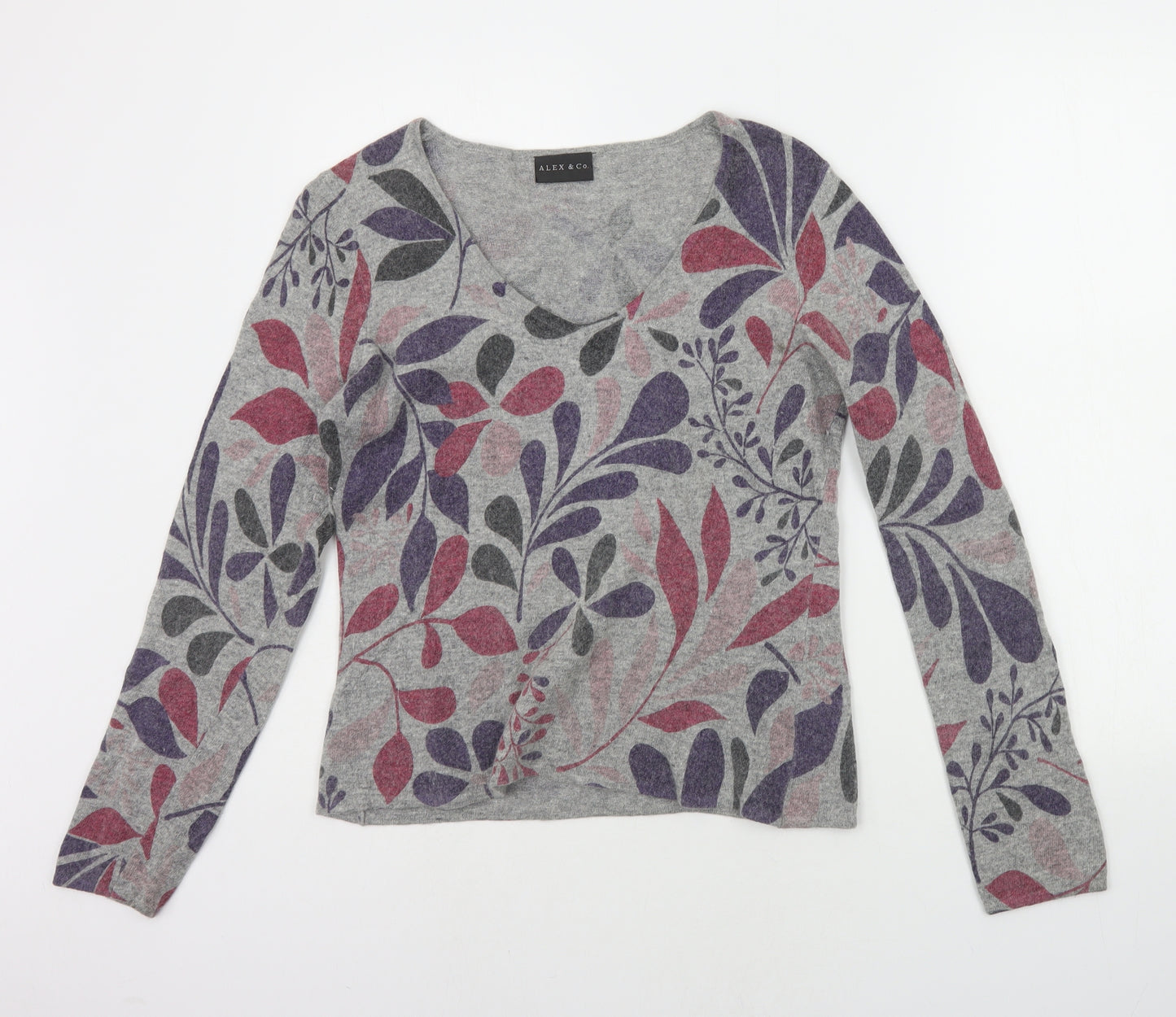 Alex & co Womens Grey Geometric  Pullover Jumper Size 12