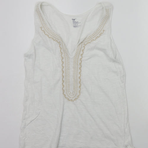 Gap Womens White Geometric  Basic Tank Size M