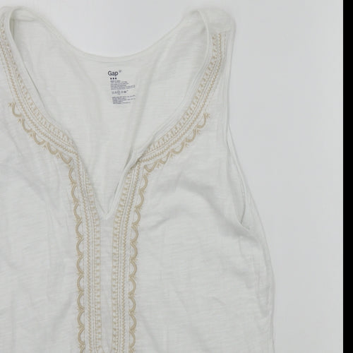Gap Womens White Geometric  Basic Tank Size M
