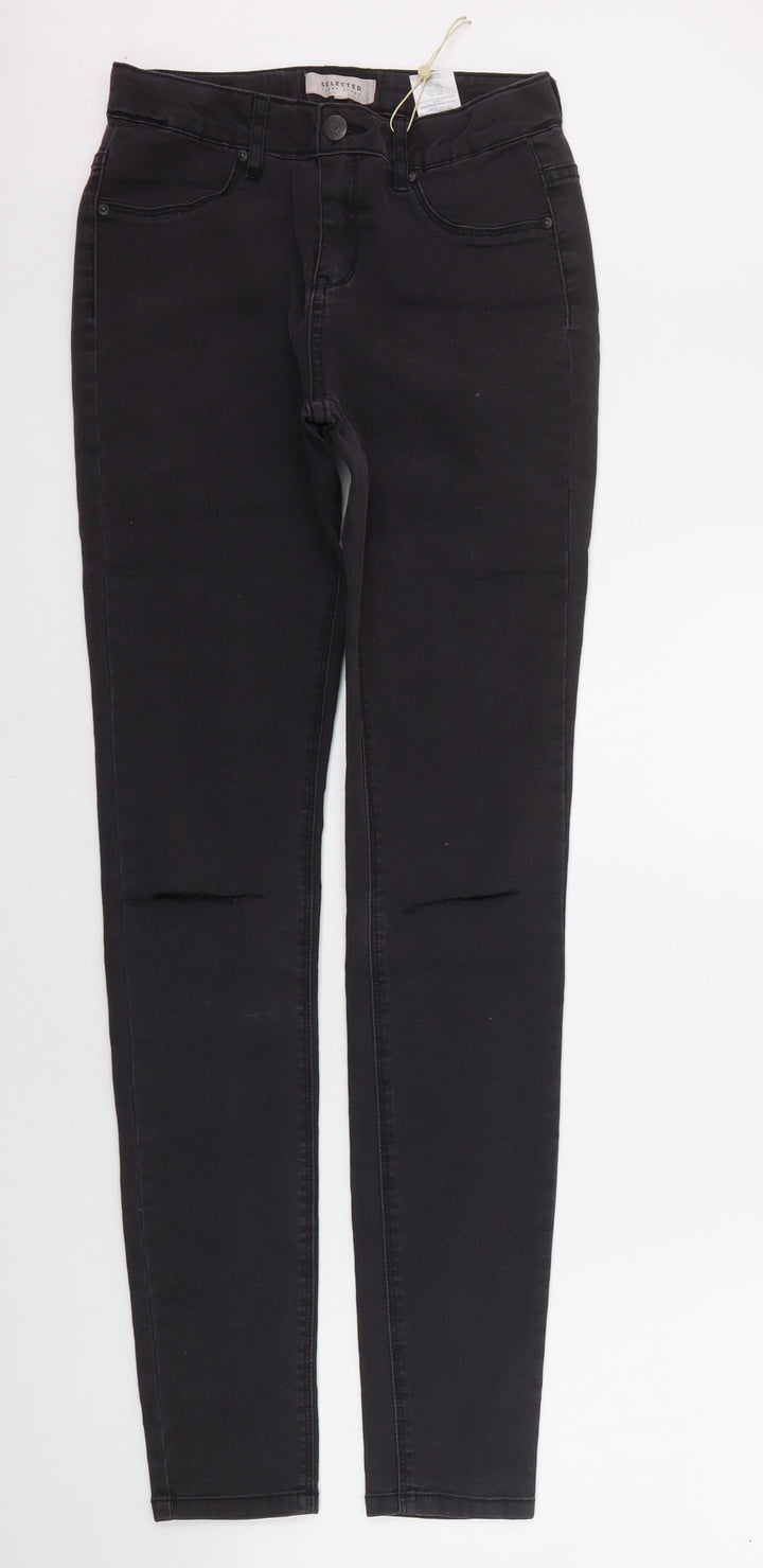 Selected Womens Black Paisley  Skinny Jeans Size 10 L30 in