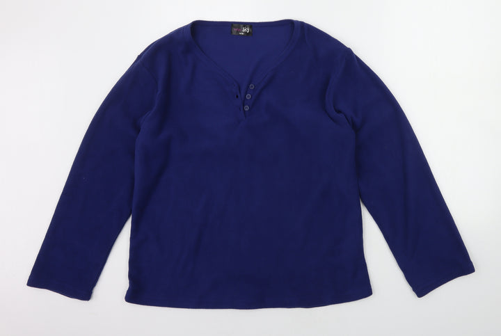 Indigo Womens Blue Solid Top Pyjama Top Size 14