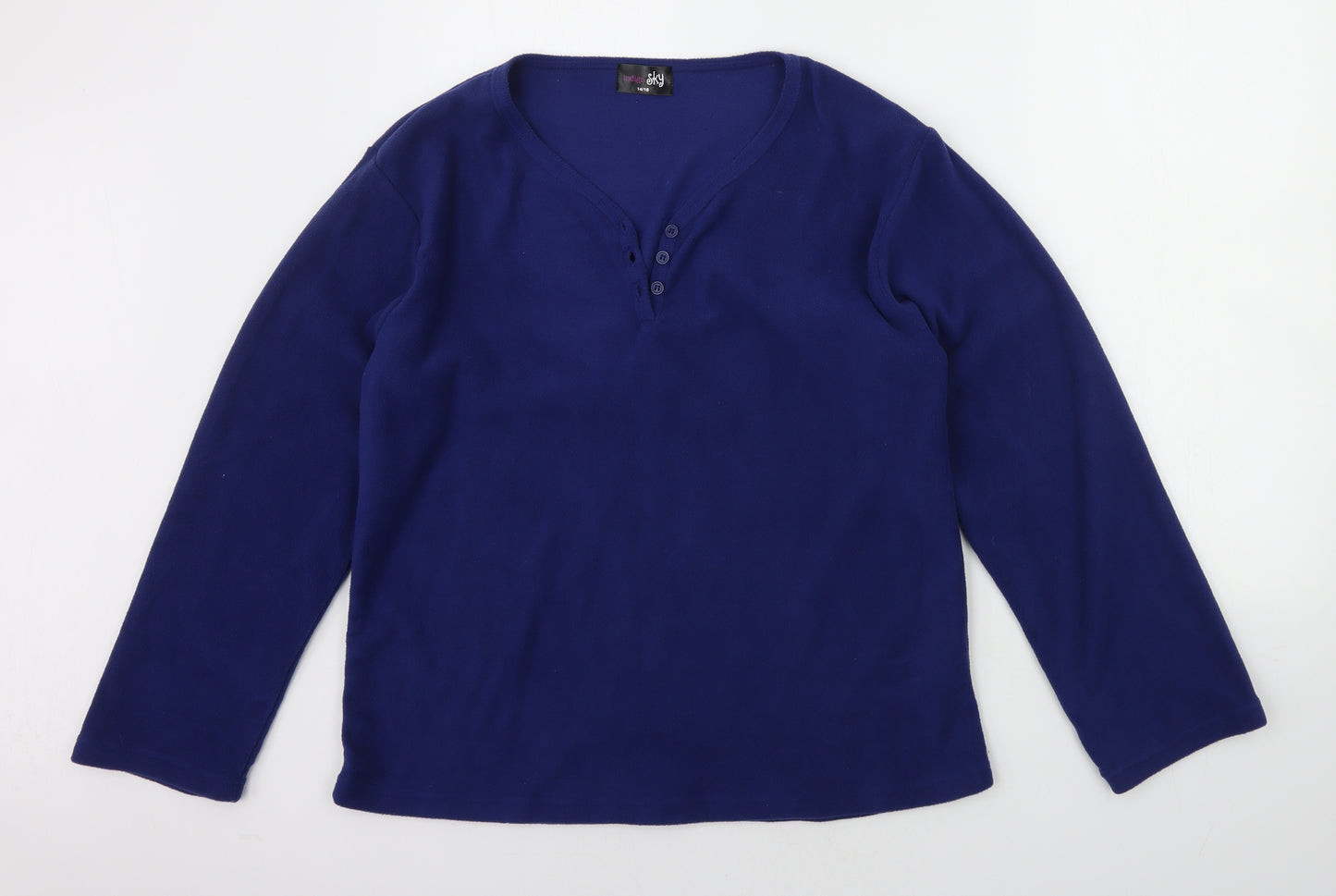 Indigo Womens Blue Solid  Top Pyjama Top Size 14