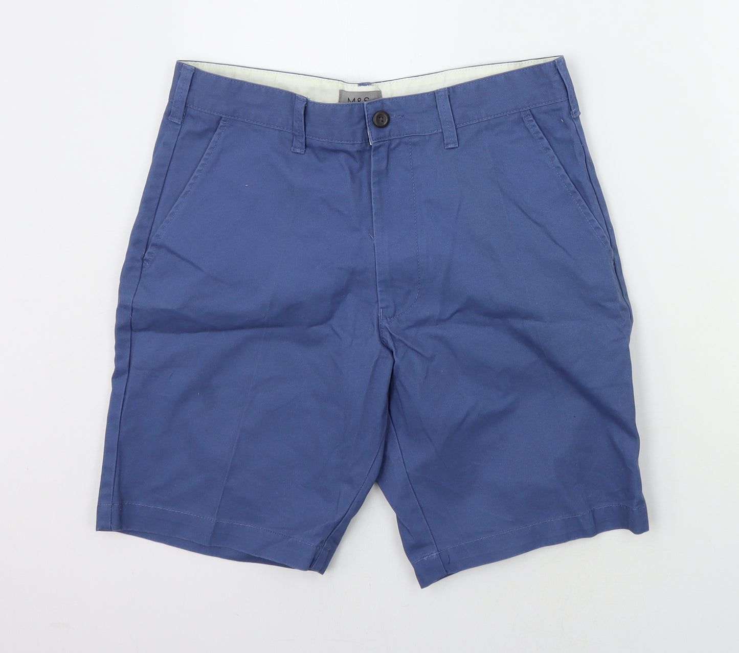 Marks and Spencer Mens Blue   Chino Shorts Size 30 in