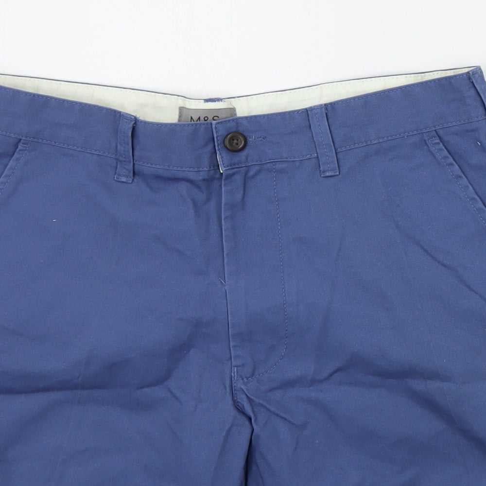Marks and Spencer Mens Blue   Chino Shorts Size 30 in