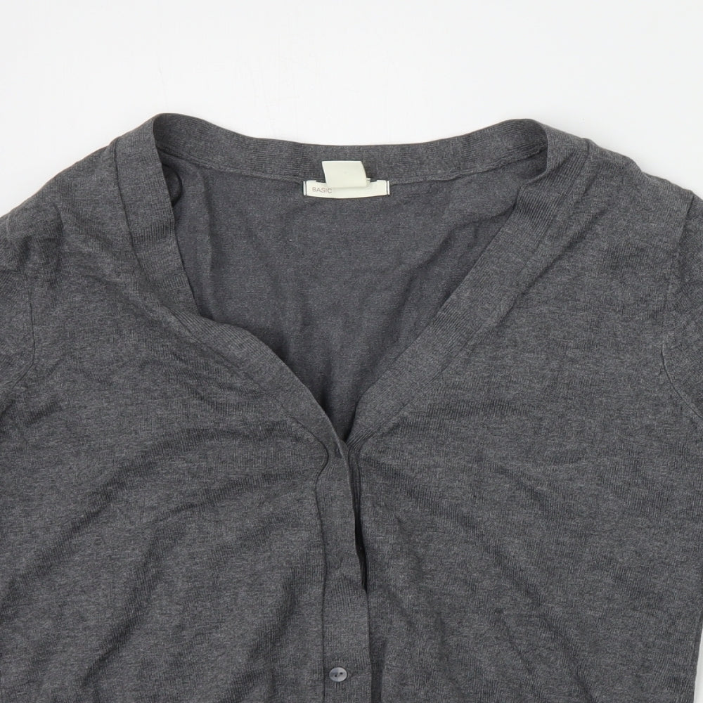 H&M Womens Grey   Cardigan Jumper Size S