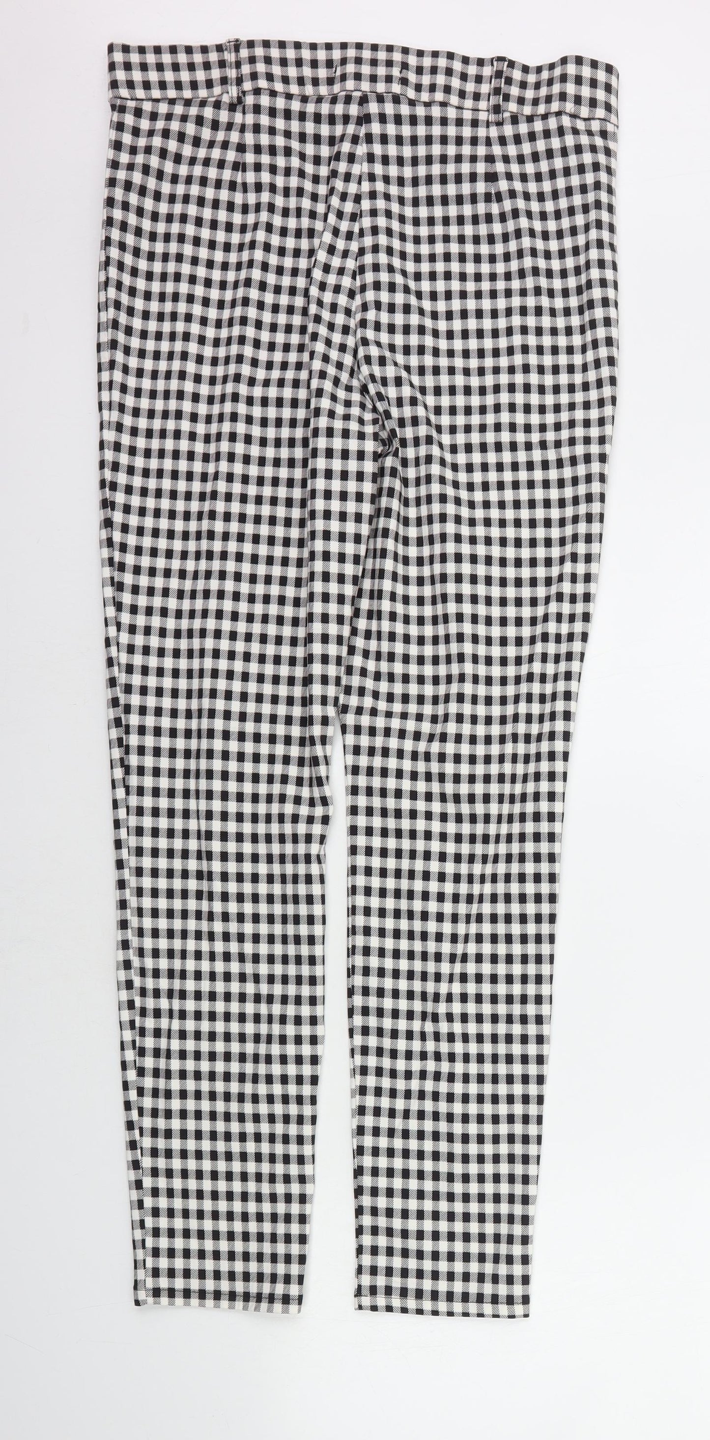 Primark Womens Black Check  Trousers  Size 16 L29 in