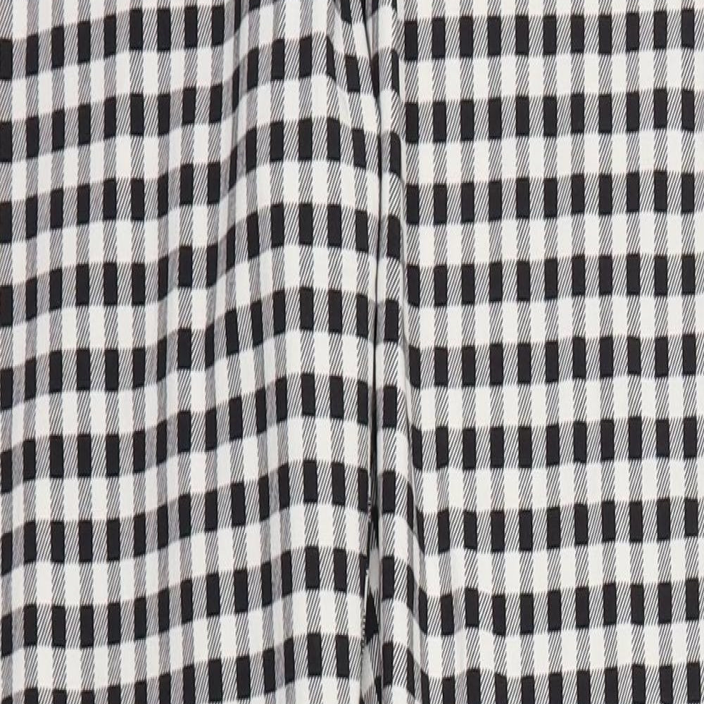 Primark Womens Black Check  Trousers  Size 16 L29 in