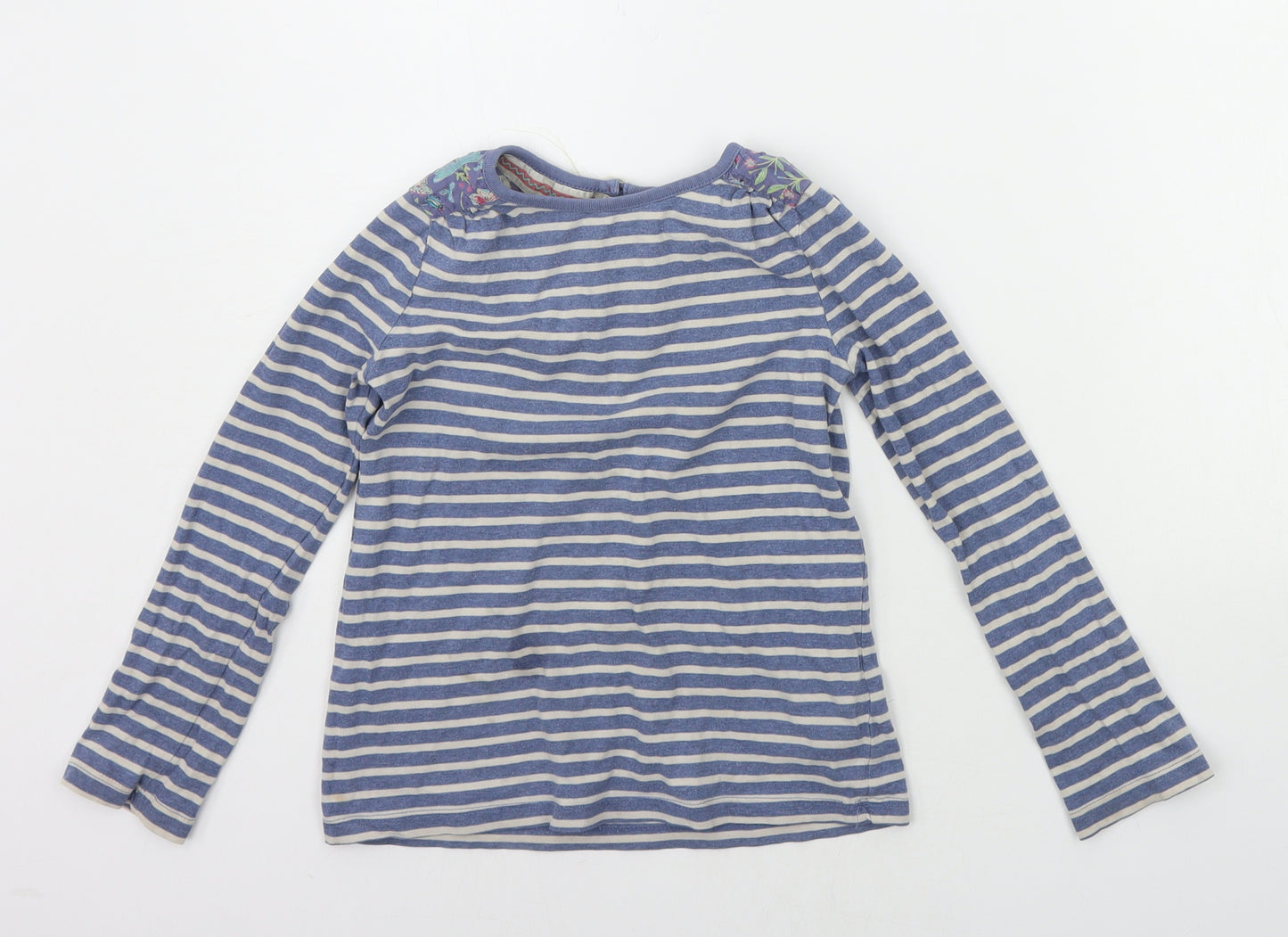 Fat Face Girls Blue Striped  Basic T-Shirt Size 7-8 Years