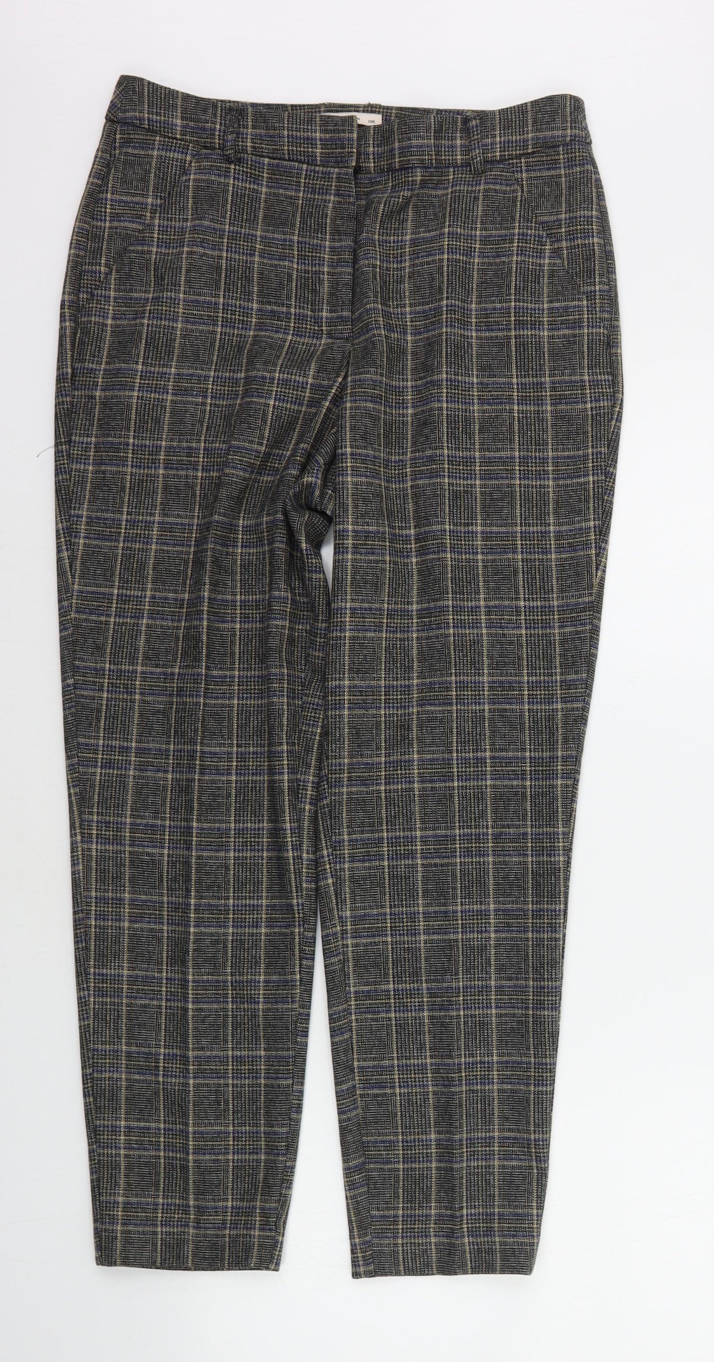 TU Womens Grey Check  Trousers  Size 10 L25 in