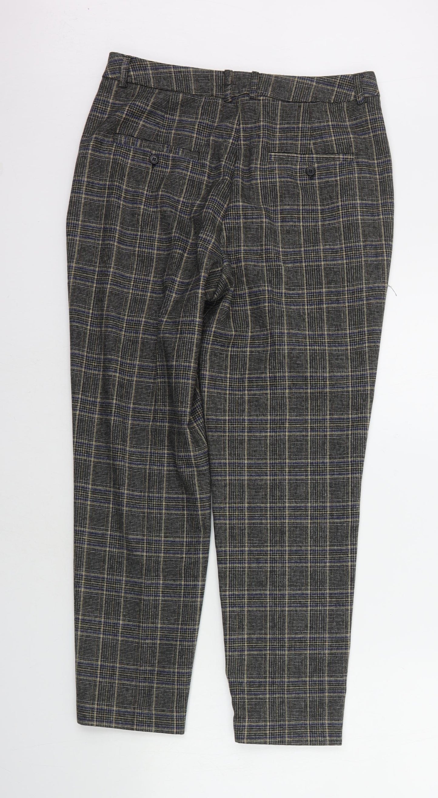 TU Womens Grey Check  Trousers  Size 10 L25 in