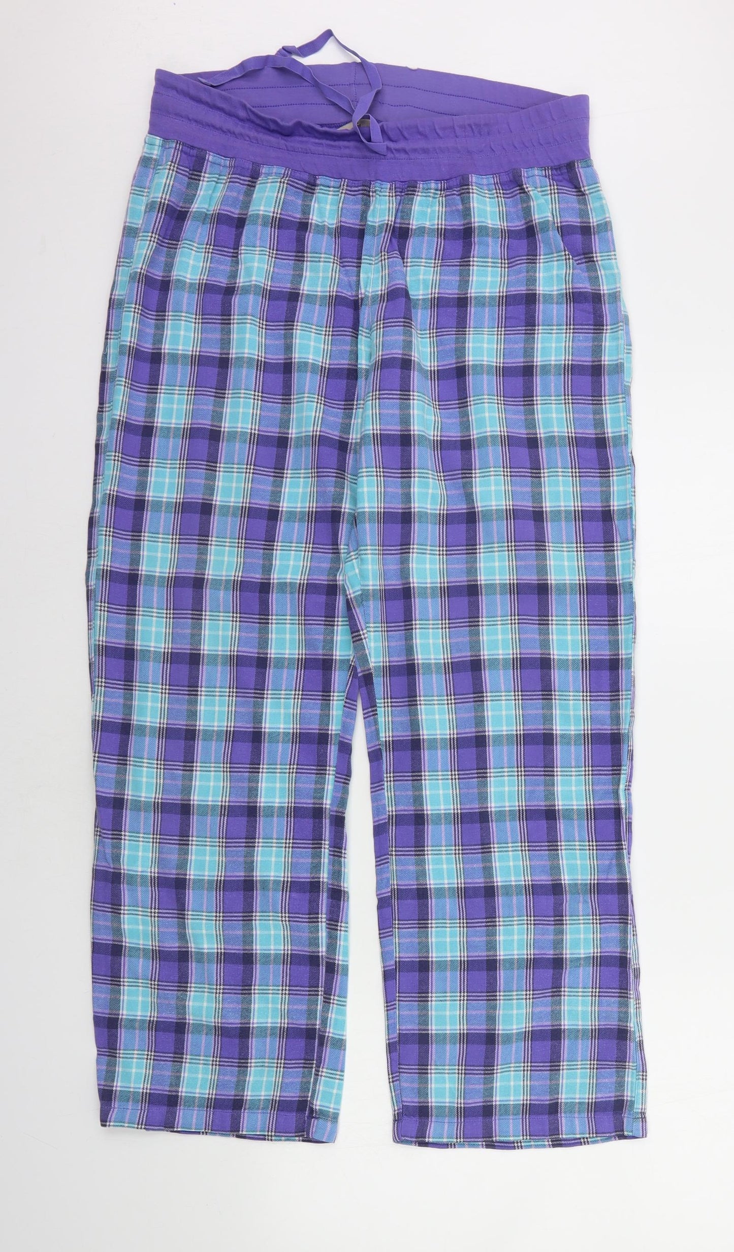 TU Womens Purple Check  Top Pyjama Pants Size 14