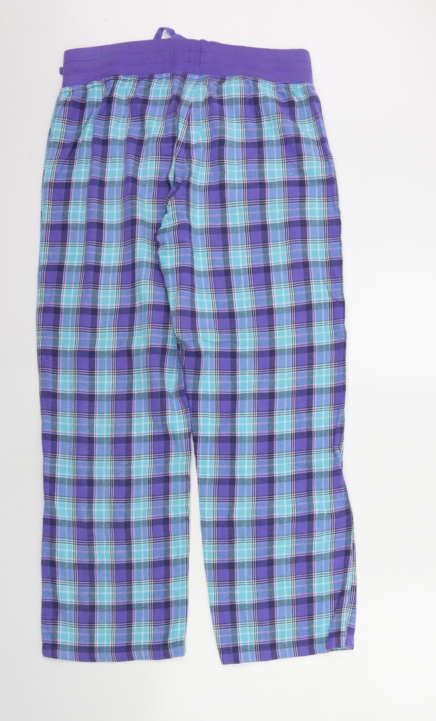 TU Womens Purple Check  Top Pyjama Pants Size 14