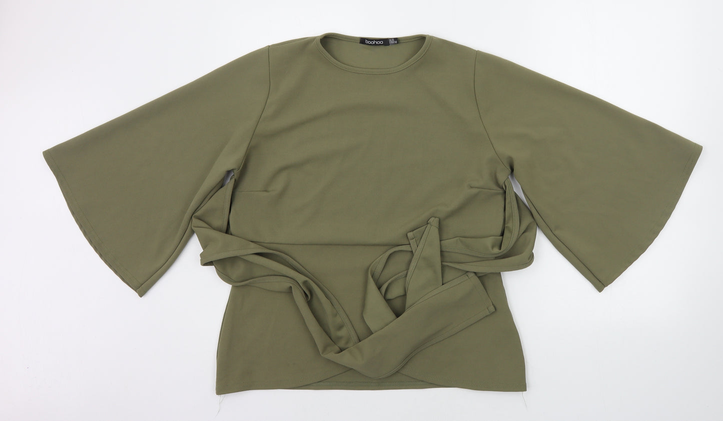 Boohoo Womens Green   Basic T-Shirt Size 16  - BELTED