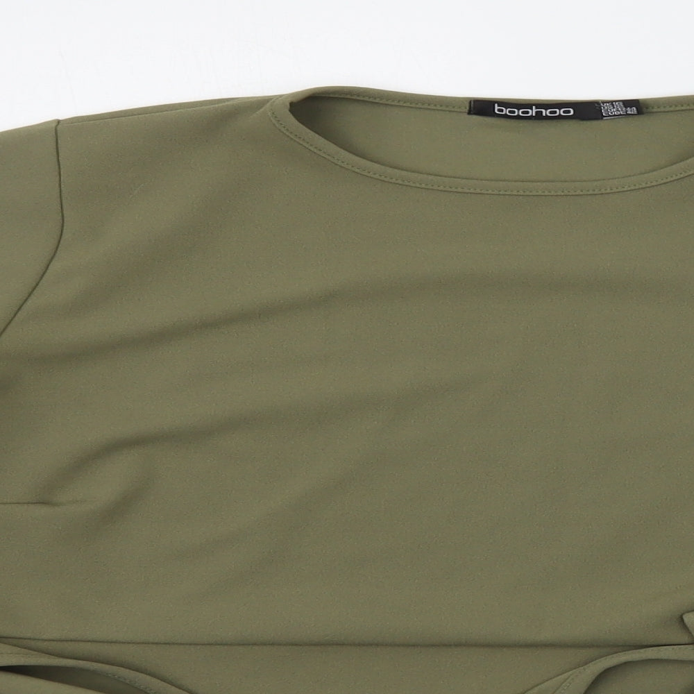 Boohoo Womens Green   Basic T-Shirt Size 16  - BELTED
