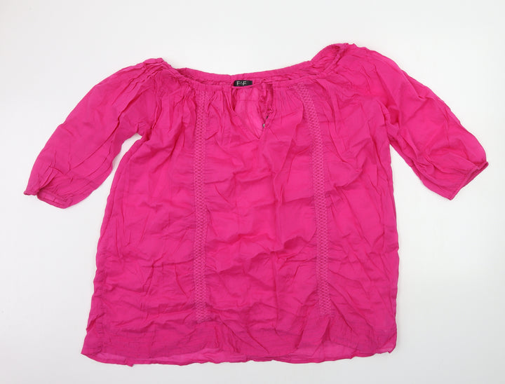 F&F Womens Pink Basic Blouse Size L