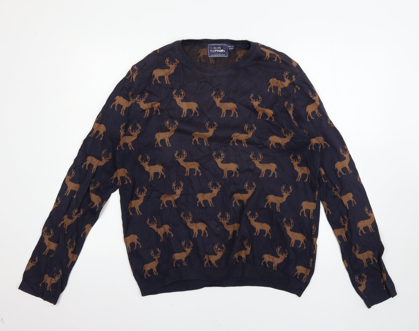 Topman Mens Blue   Pullover Jumper Size M