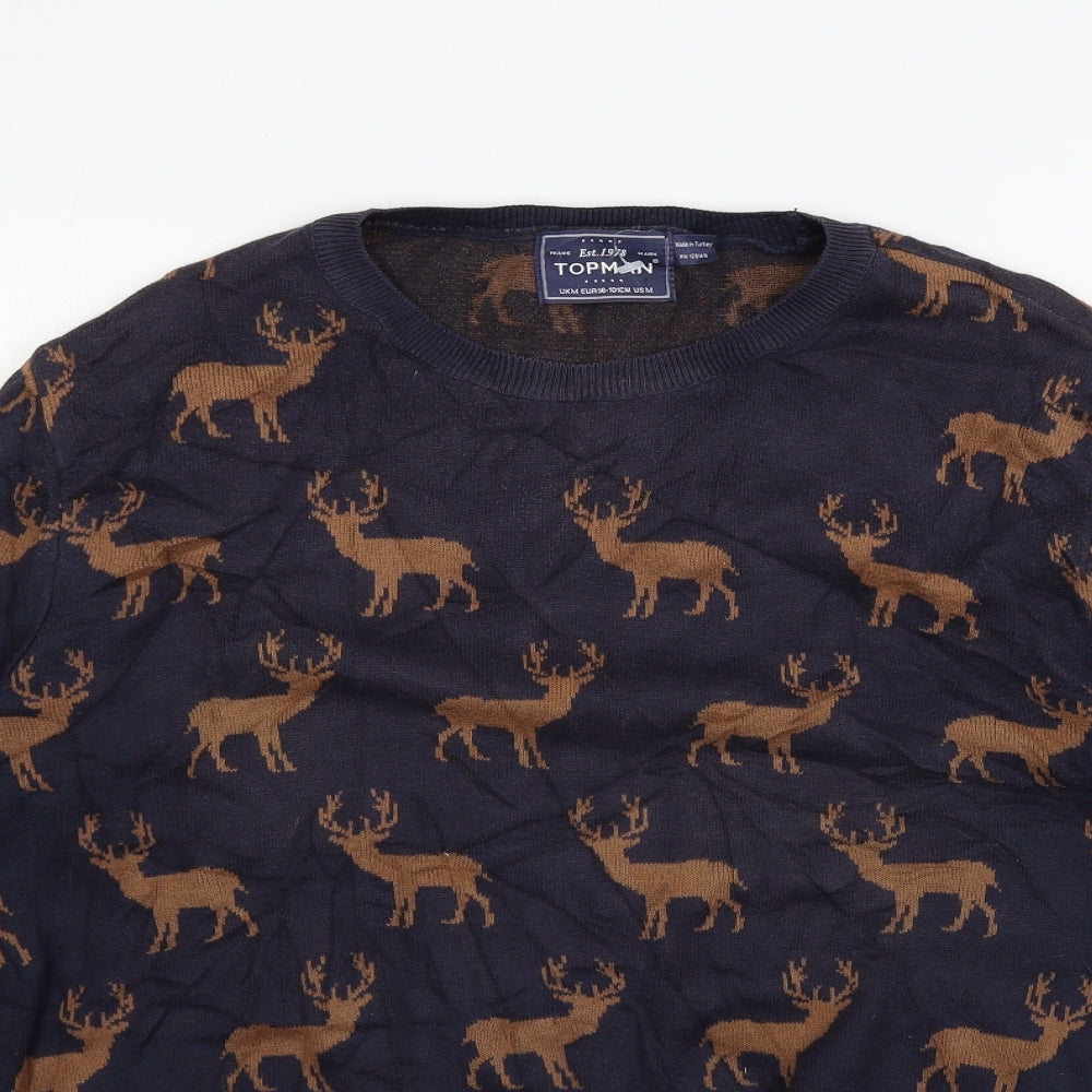 Topman Mens Blue   Pullover Jumper Size M