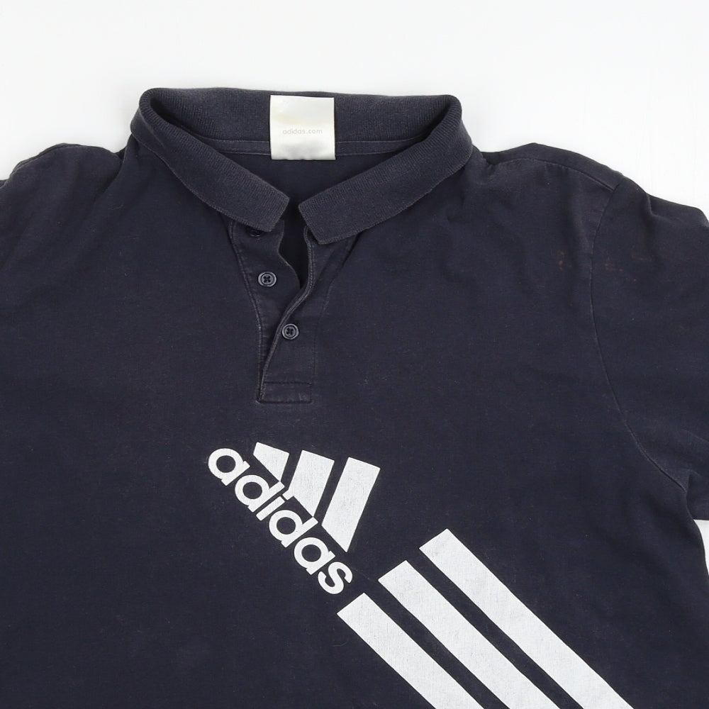 adidas Mens Blue    Polo Size L