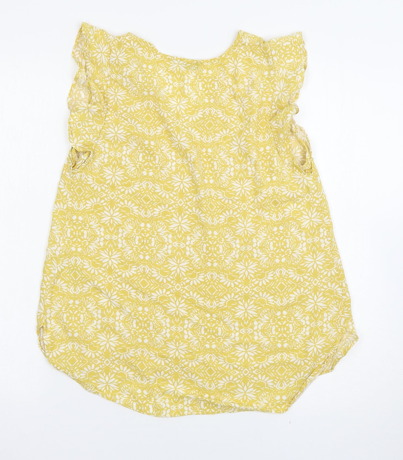 Matalan Womens Yellow Floral  Basic T-Shirt Size 12