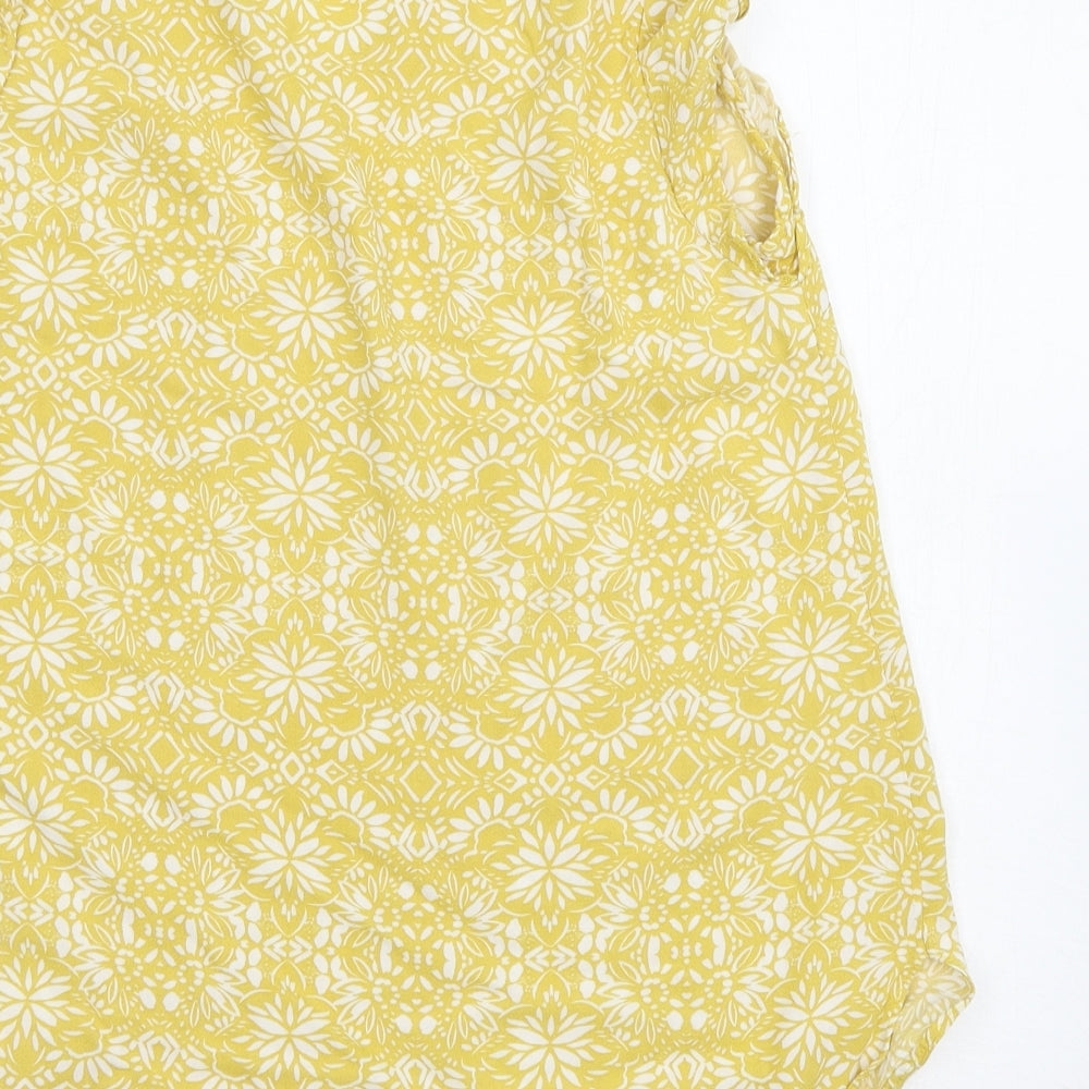 Matalan Womens Yellow Floral  Basic T-Shirt Size 12